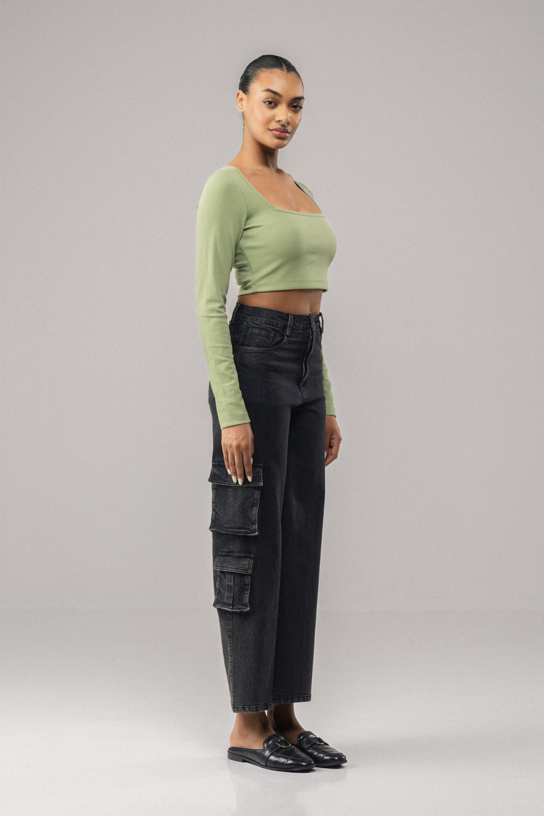 UTILITY CARGO DENIM JEANS