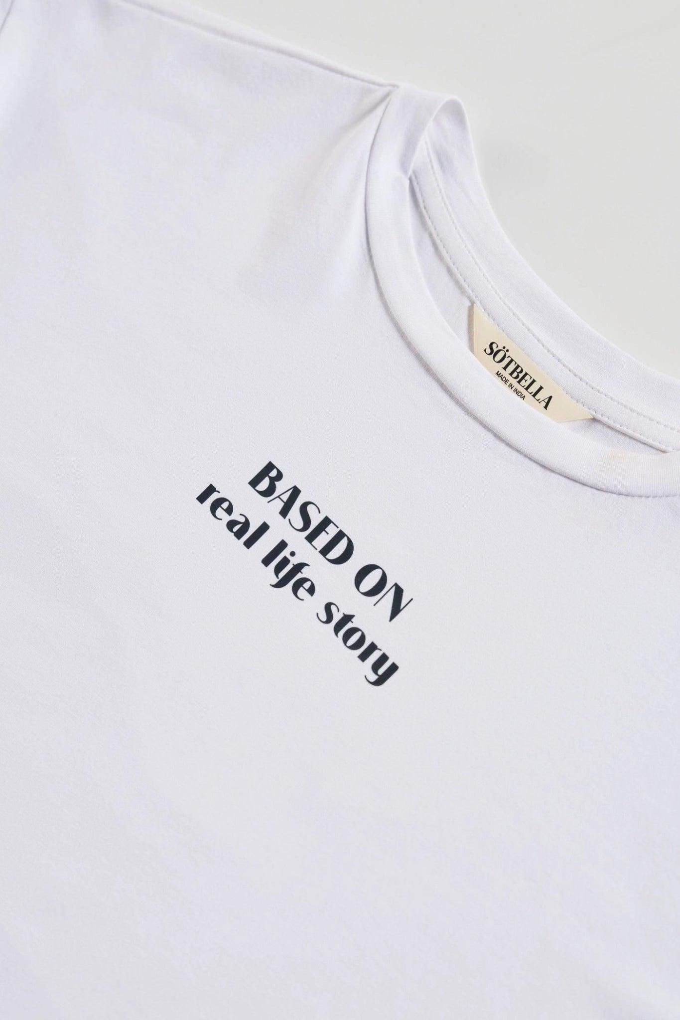 Classic Black Printed White T-Shirt - Sotbella