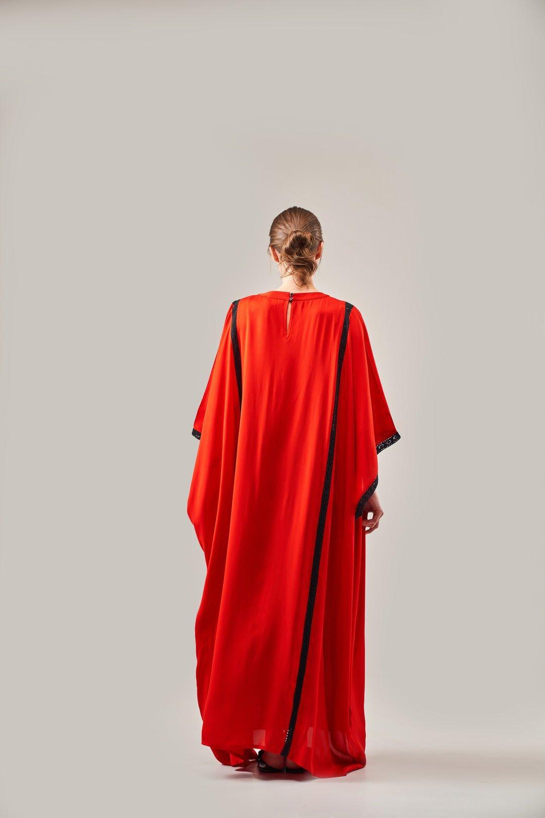 COLOURBLOCKED FLOWY KAFTAAN DRESS - Sotbella