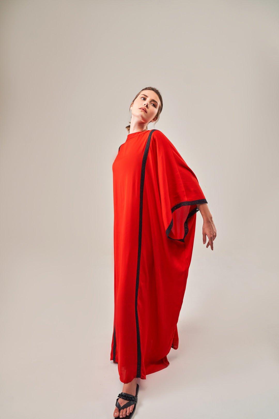 COLOURBLOCKED FLOWY KAFTAAN DRESS - Sotbella