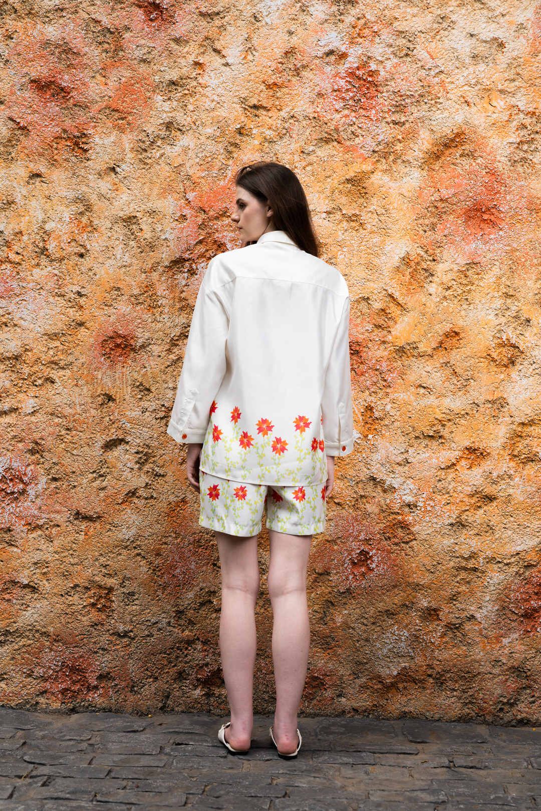 CORAL PIXEL PRINT WHITE CO - ORD SET - Sotbella