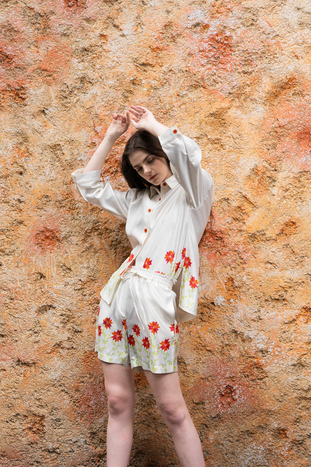 CORAL PIXEL PRINT WHITE CO - ORD SET - Sotbella