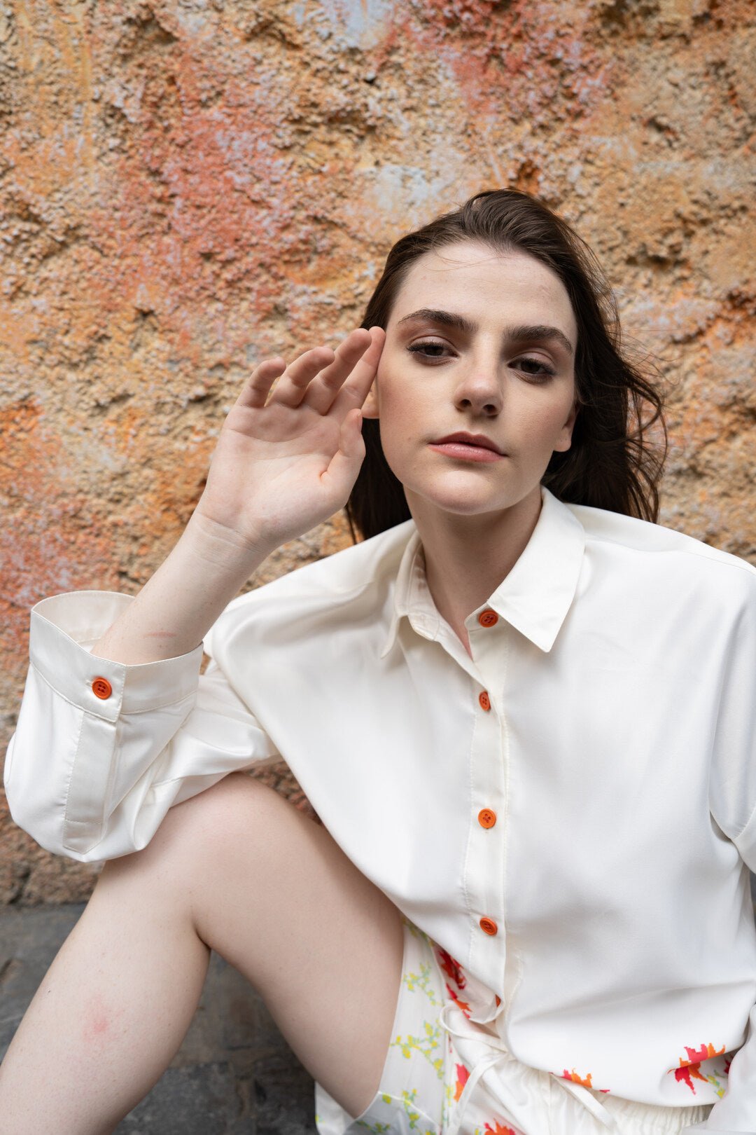 CORAL PIXEL PRINT WHITE CO - ORD SET - Sotbella