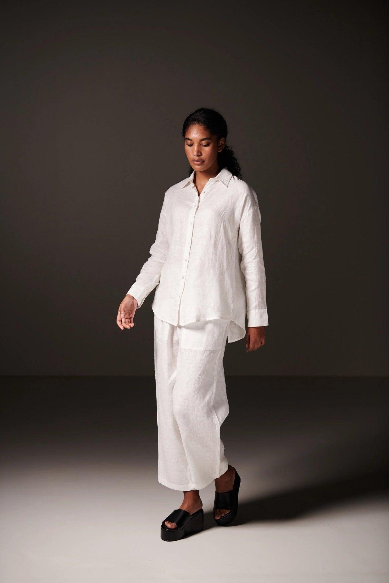 Cross Slit Linen Co-Ord Set - Sotbella