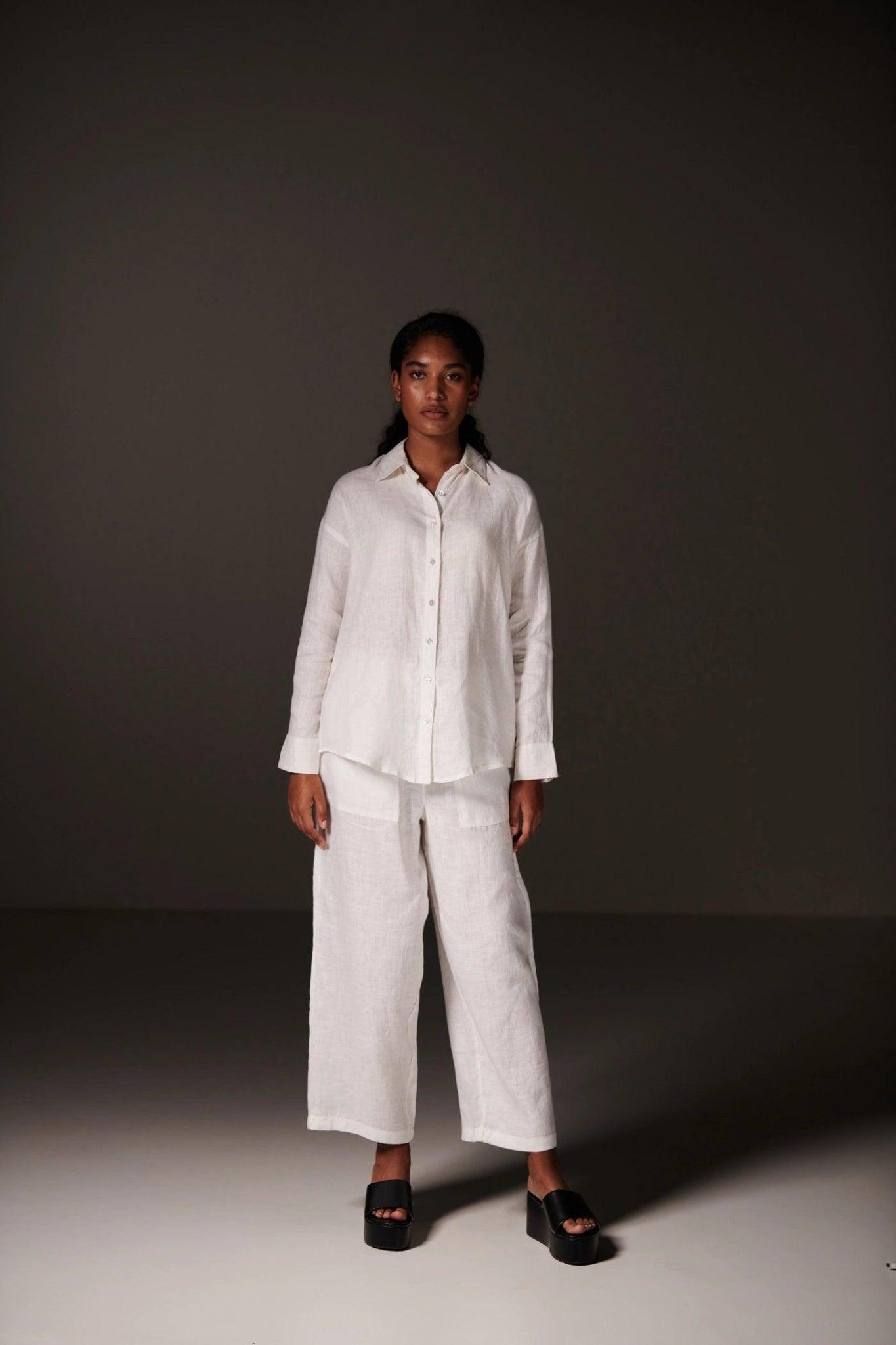 Cross Slit Linen Co-Ord Set - Sotbella