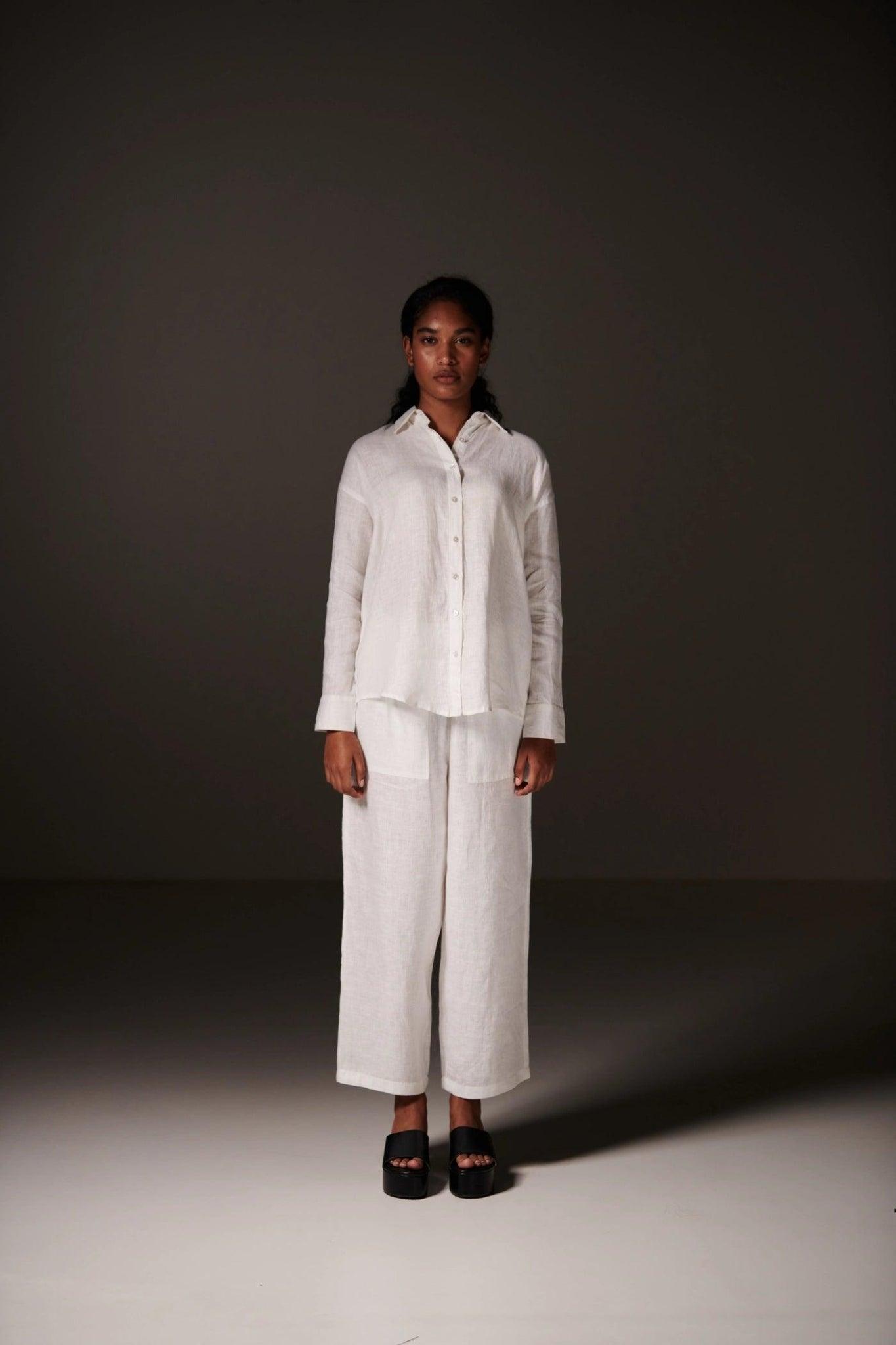 Cross Slit Linen Co-Ord Set - Sotbella