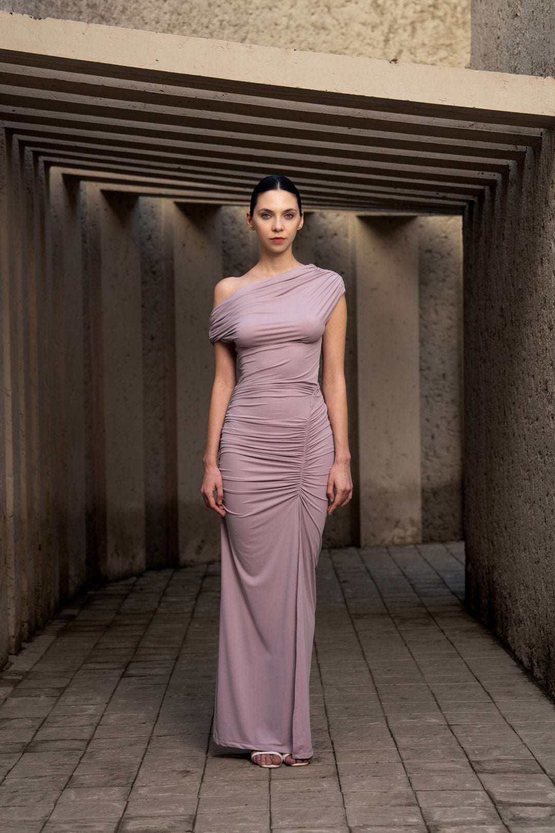 DRAPED DROP SHOULDER DRESS - Sotbella