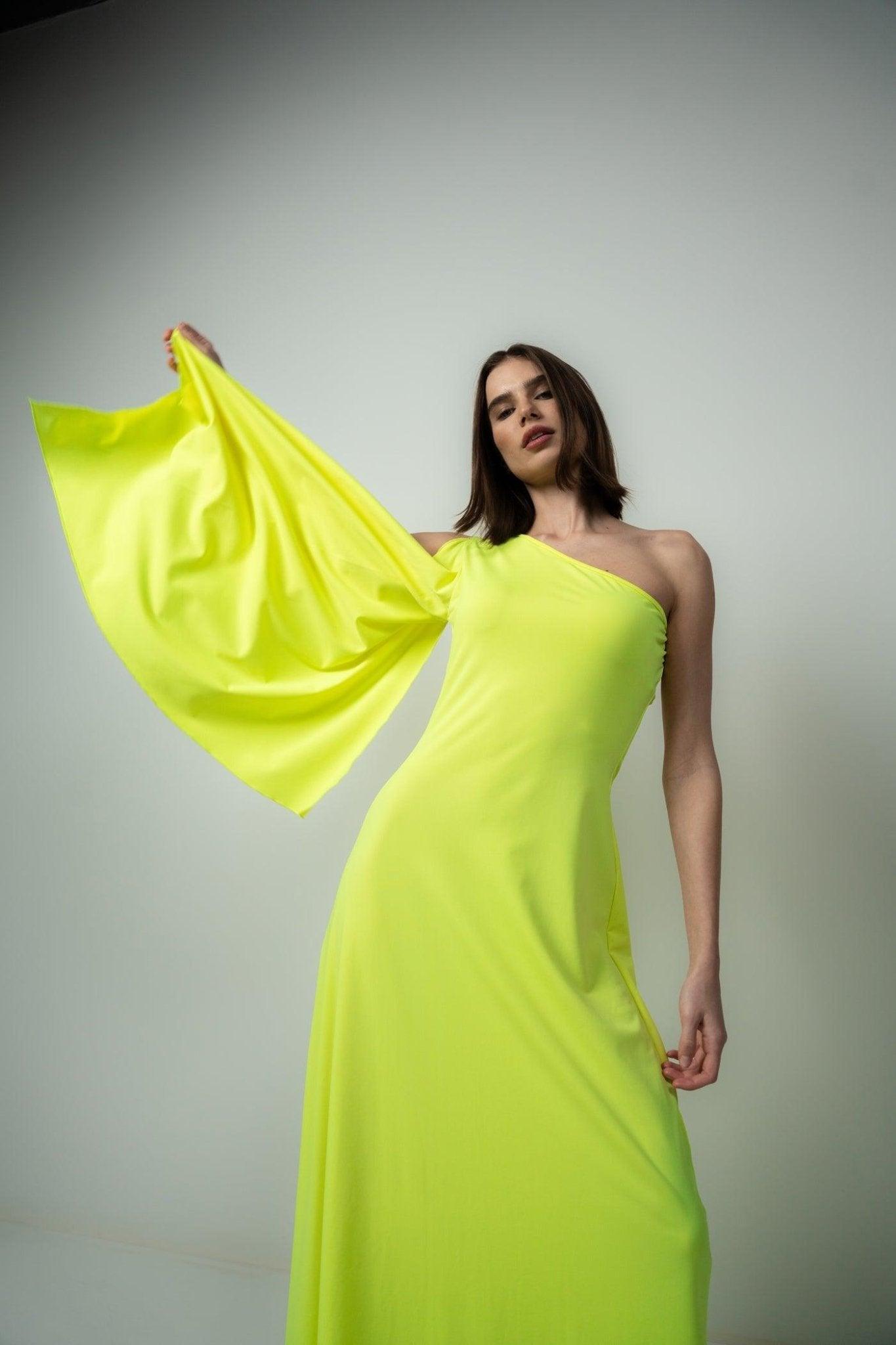 Neon evening dress hotsell