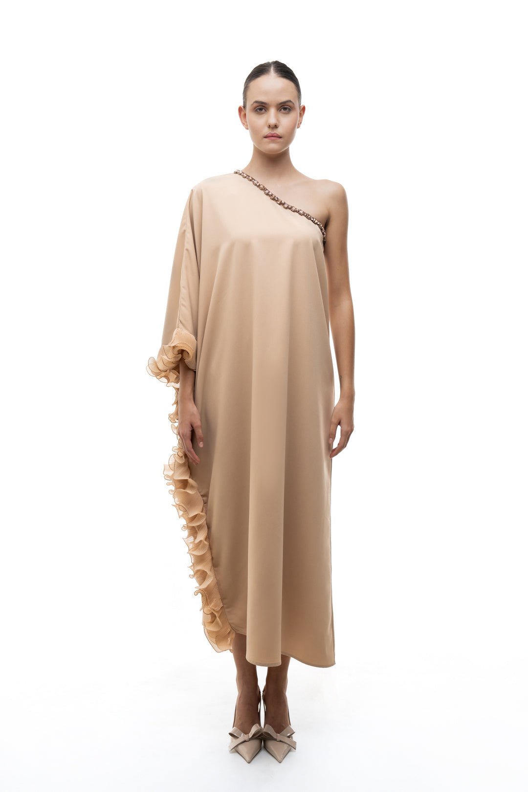 EMBELISHED ONE SHOULDER DRESS - Sotbella