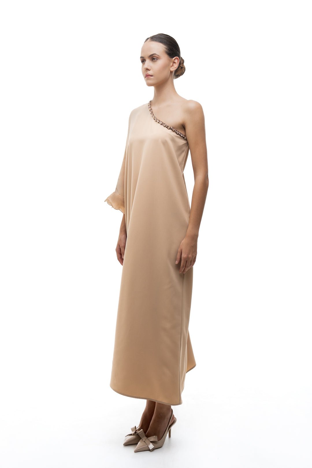 EMBELISHED ONE SHOULDER DRESS - Sotbella
