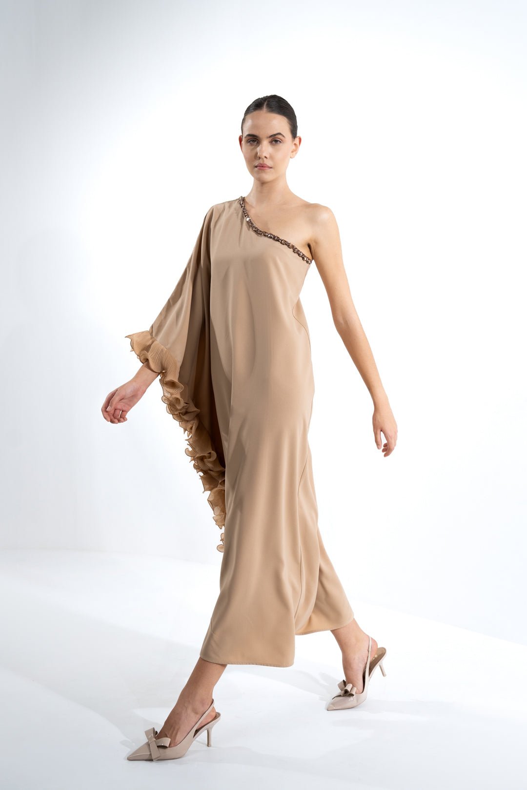 EMBELISHED ONE SHOULDER DRESS - Sotbella