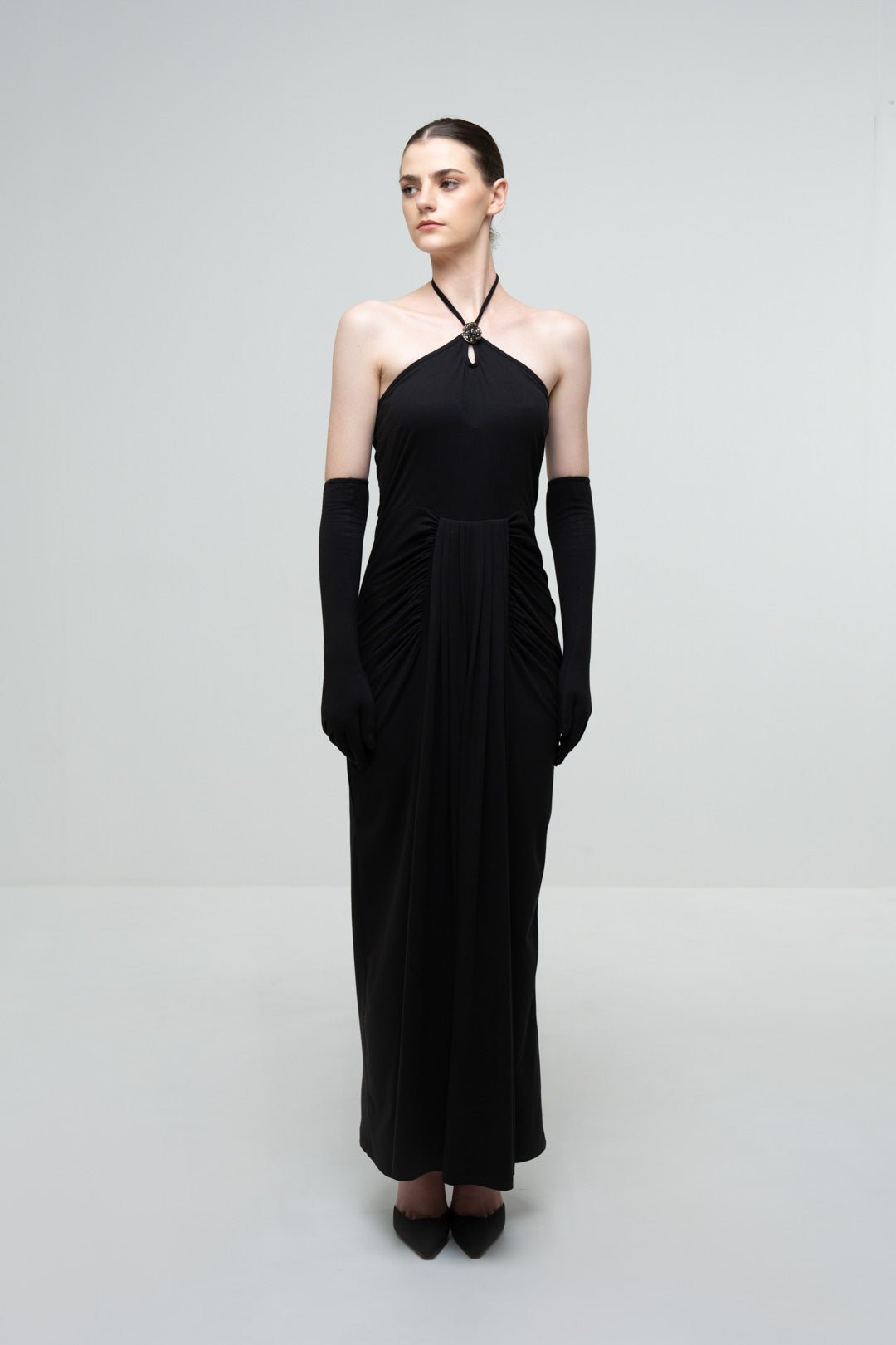 EMBELLISHED HALTER NECK DRESS - Sotbella