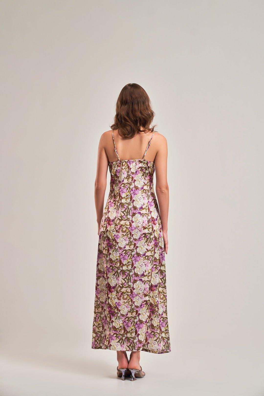FLORAL A- LINE MAXI DRESS - Sotbella