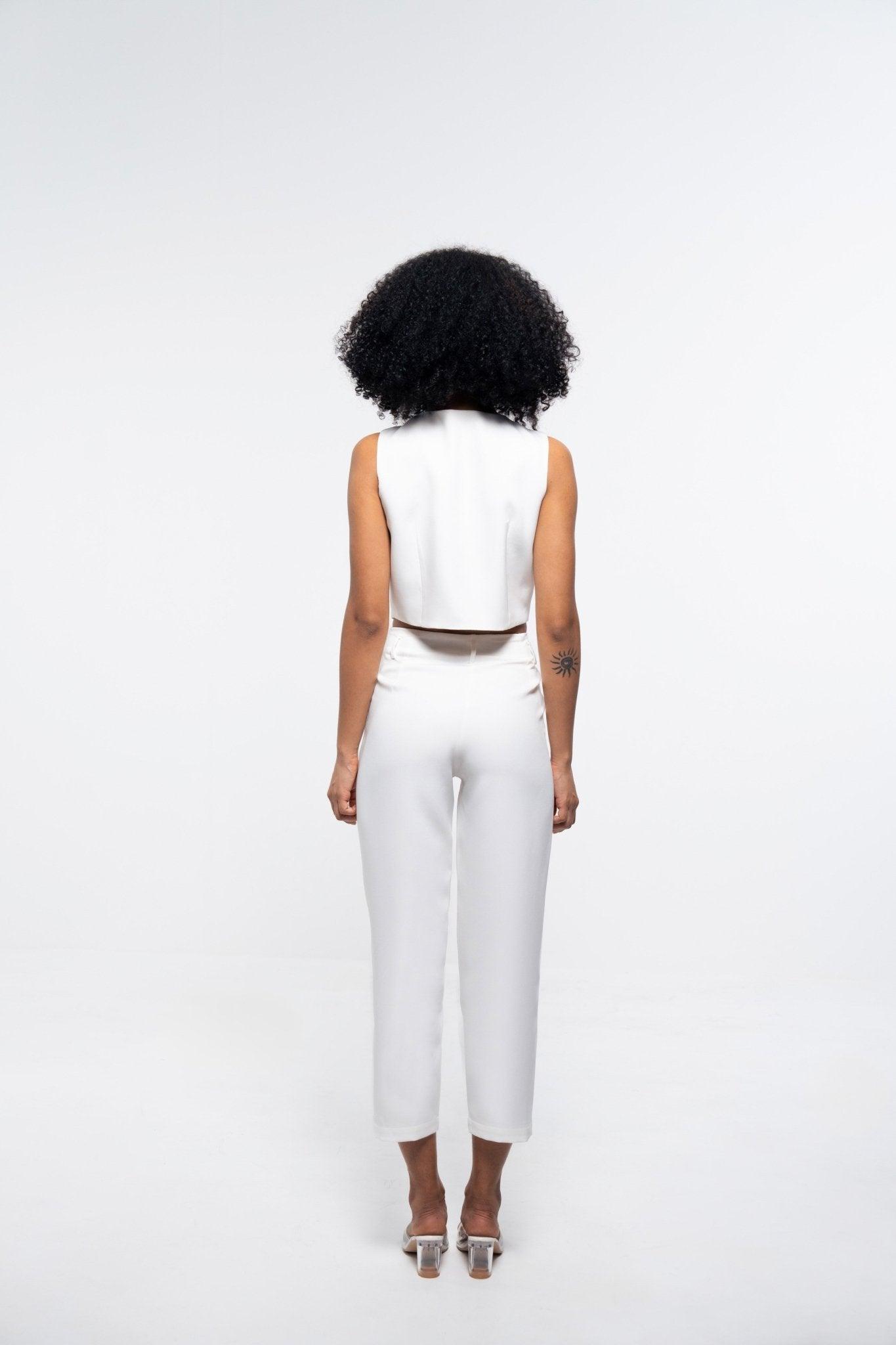 FORMAL WHITE TOP AND PANT CO - ORD SET - Sotbella