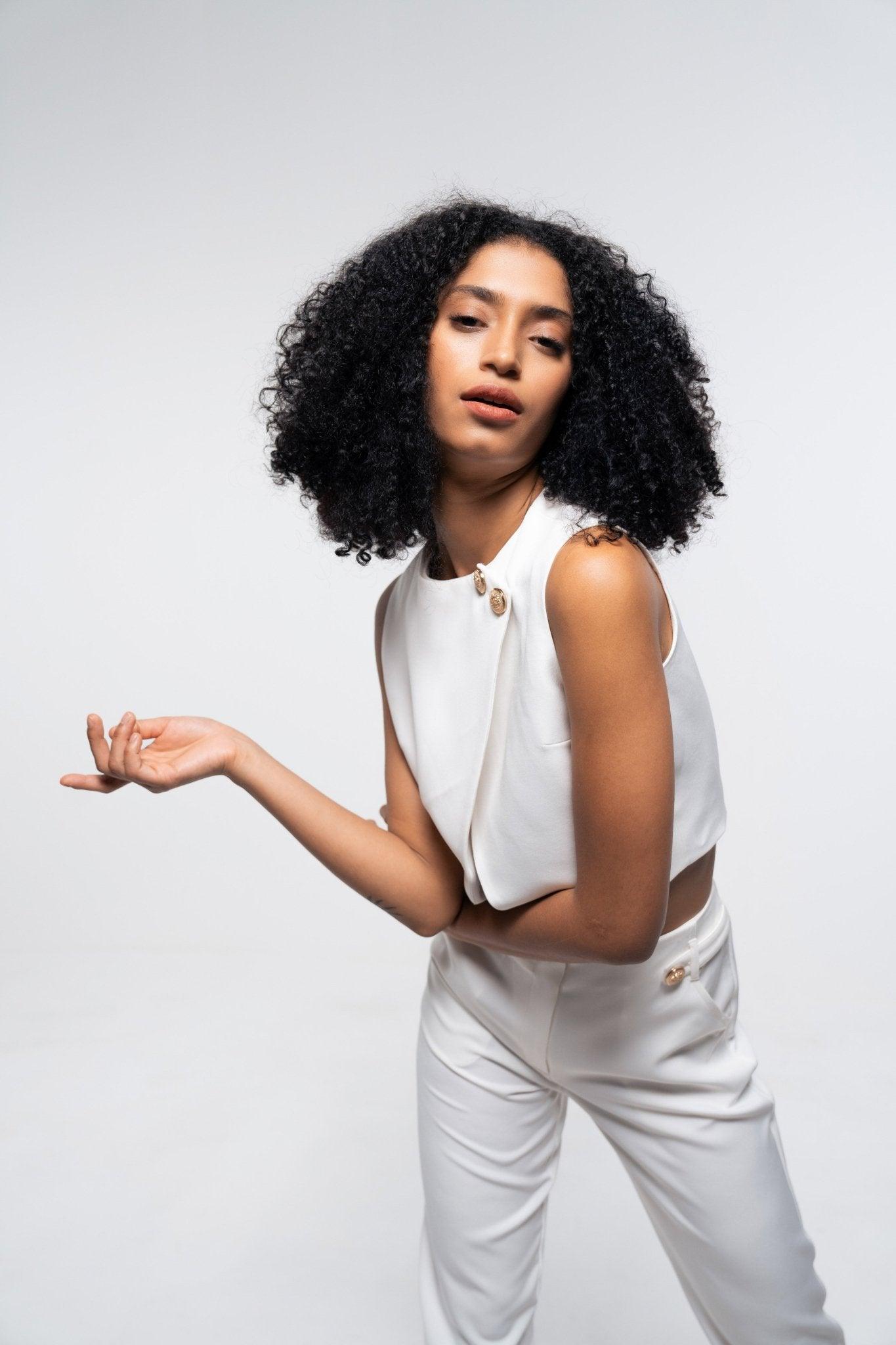 FORMAL WHITE TOP AND PANT CO - ORD SET - Sotbella