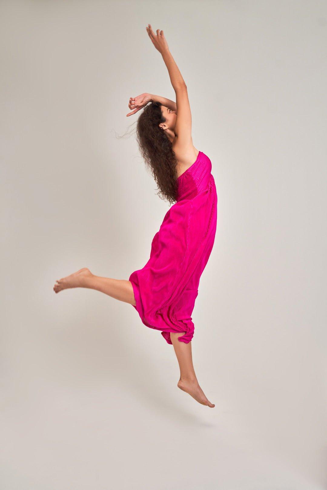 FUCHSIA DRAWSTRING DETAIL DRESS - Sotbella