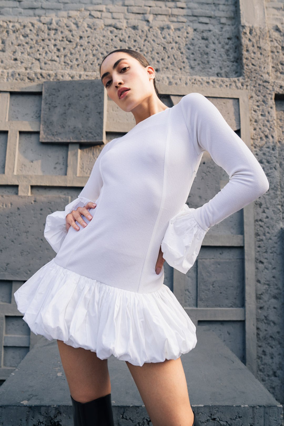 MINI BODYCON BALLON DRESS - Sotbella