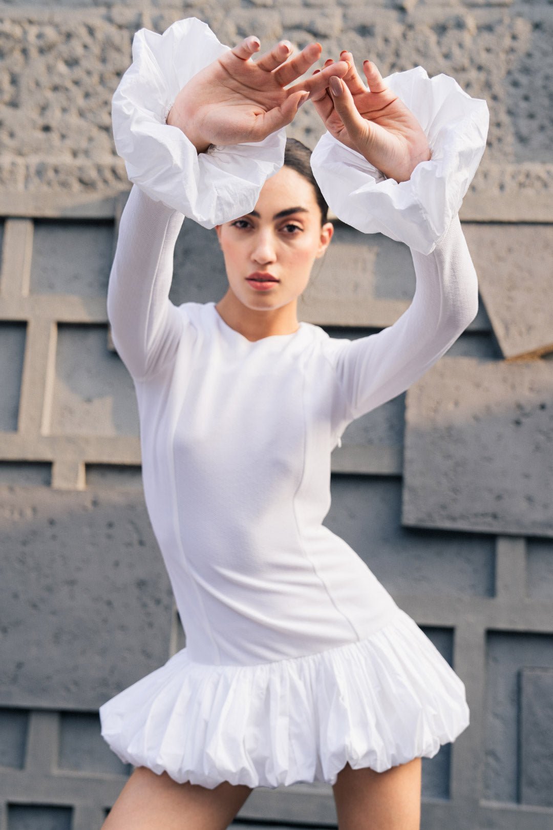 MINI BODYCON BALLON DRESS - Sotbella