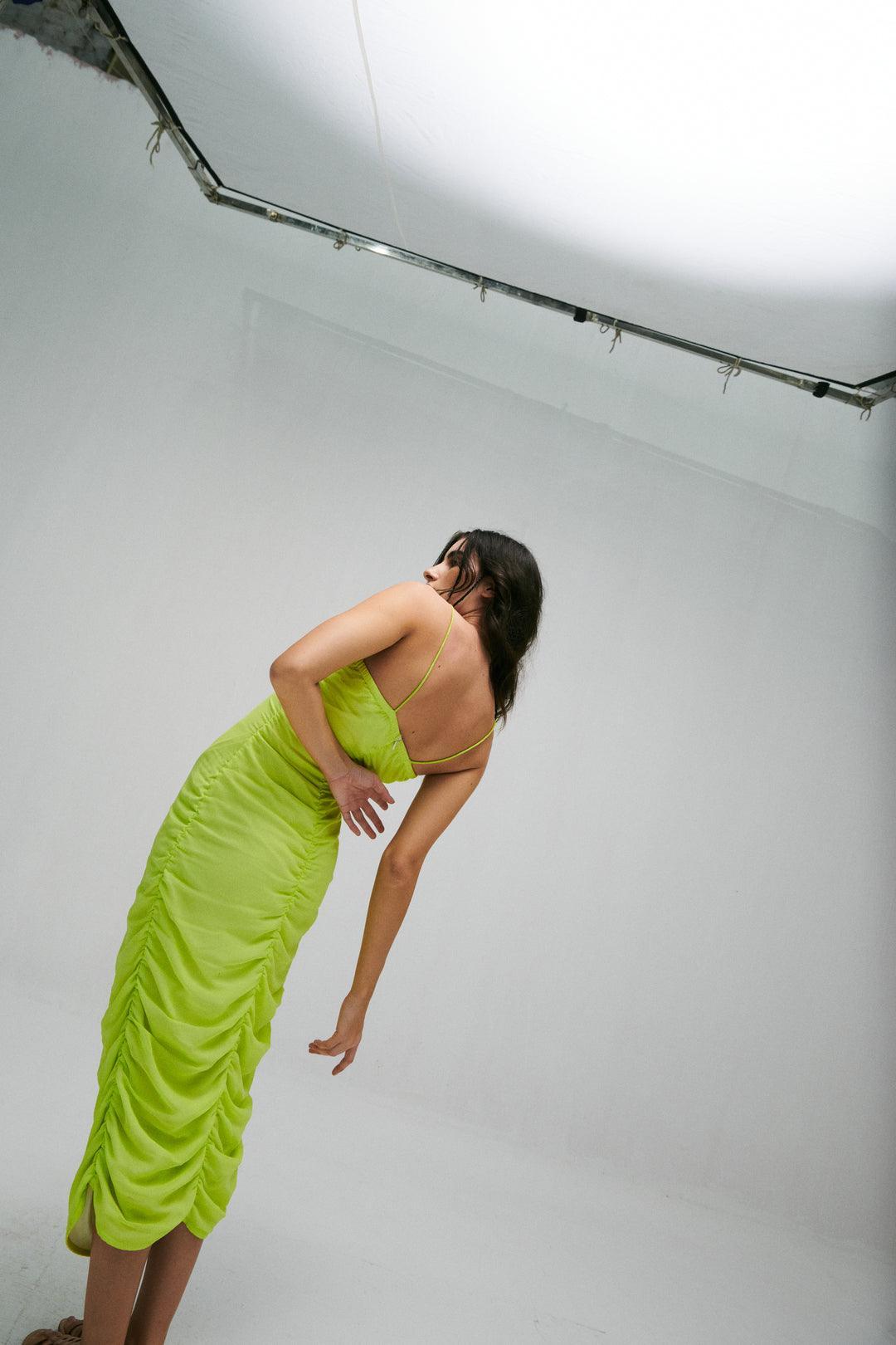 Neon Green Bodycon Dress - Sotbella