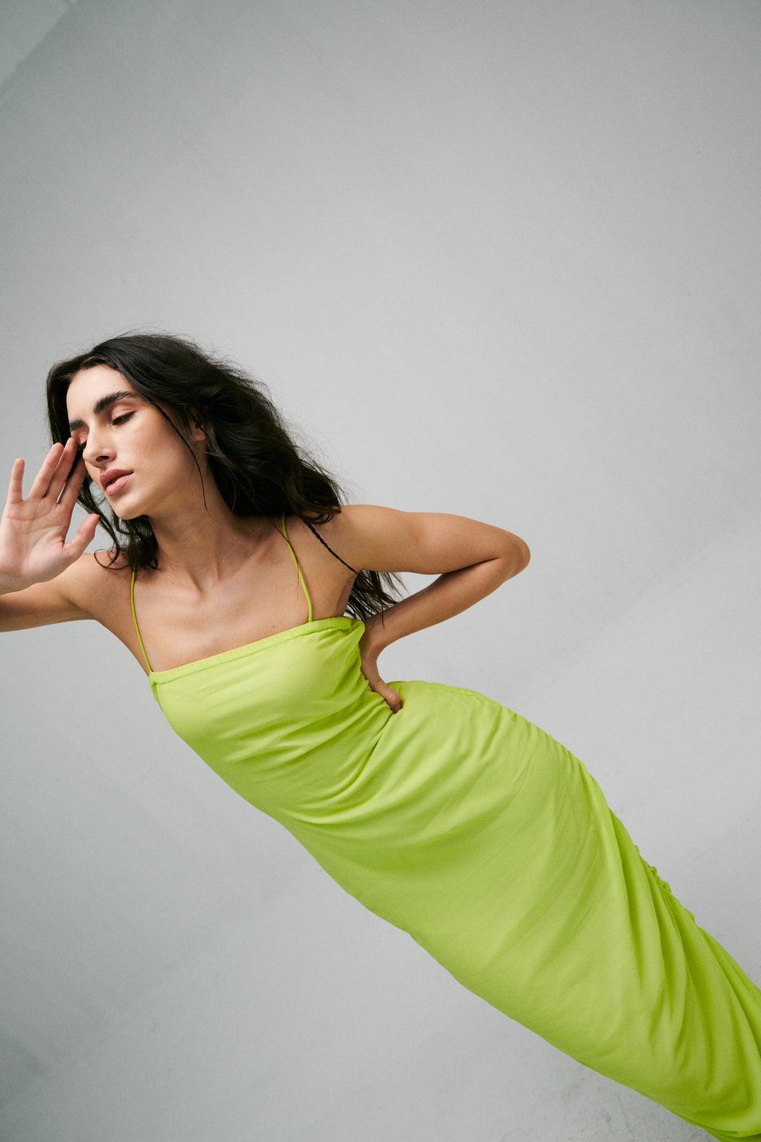 Neon Green Bodycon Dress - Sotbella