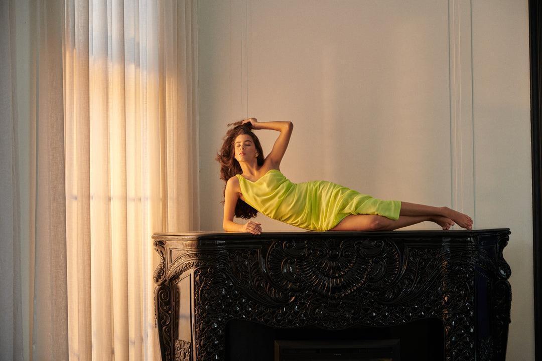 Neon Green Bodycon Dress - Sotbella