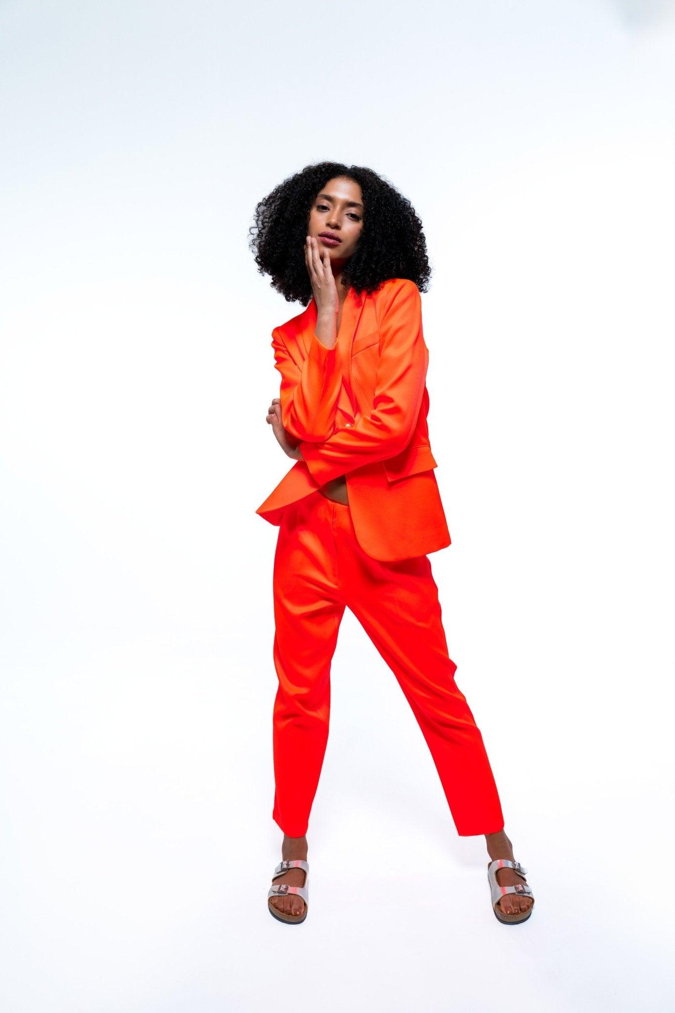 ORANGE SINGLE BREASTED BLAZER - Sotbella