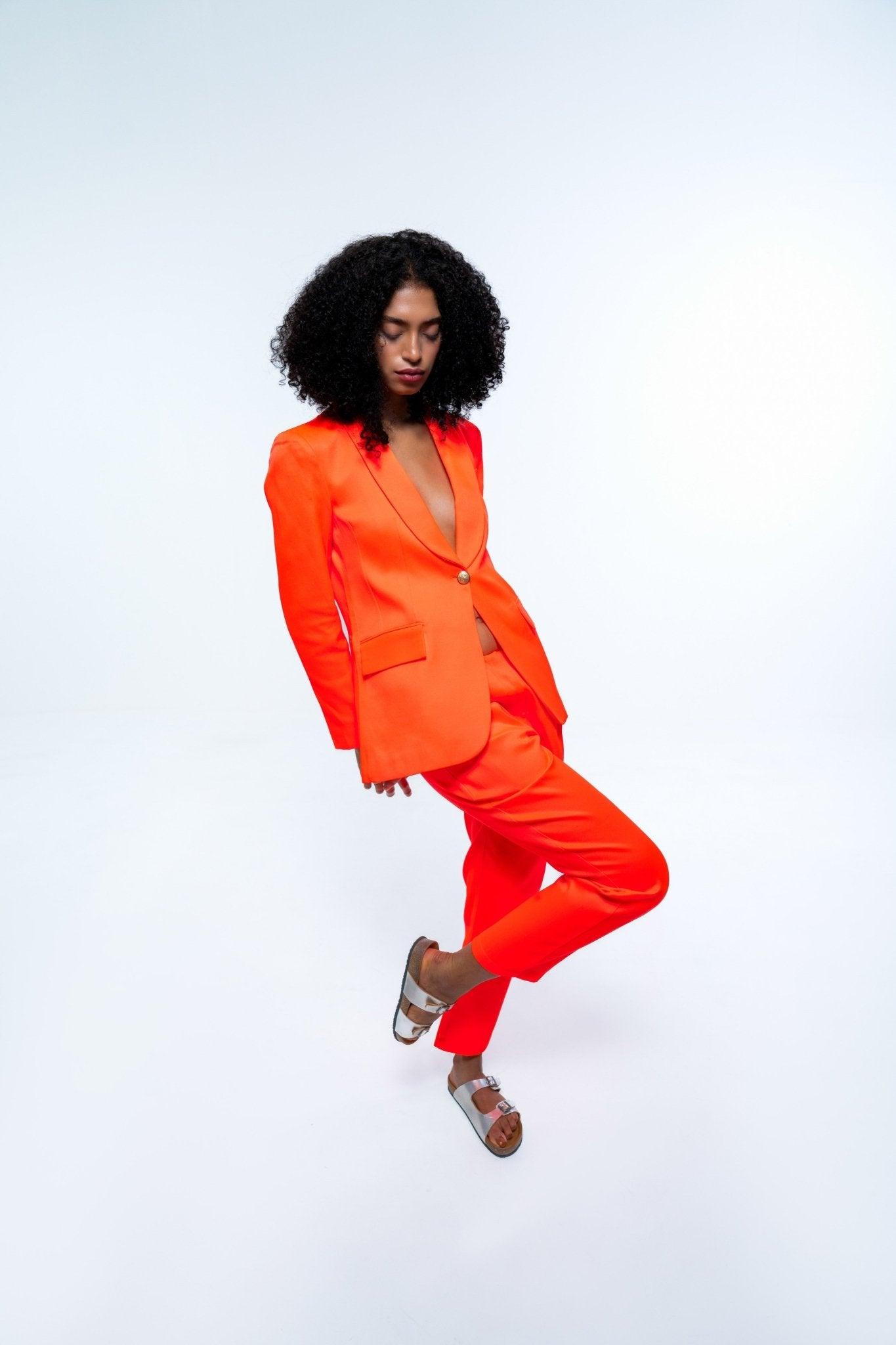 ORANGE STRAIGHT FIT PANT - Sotbella