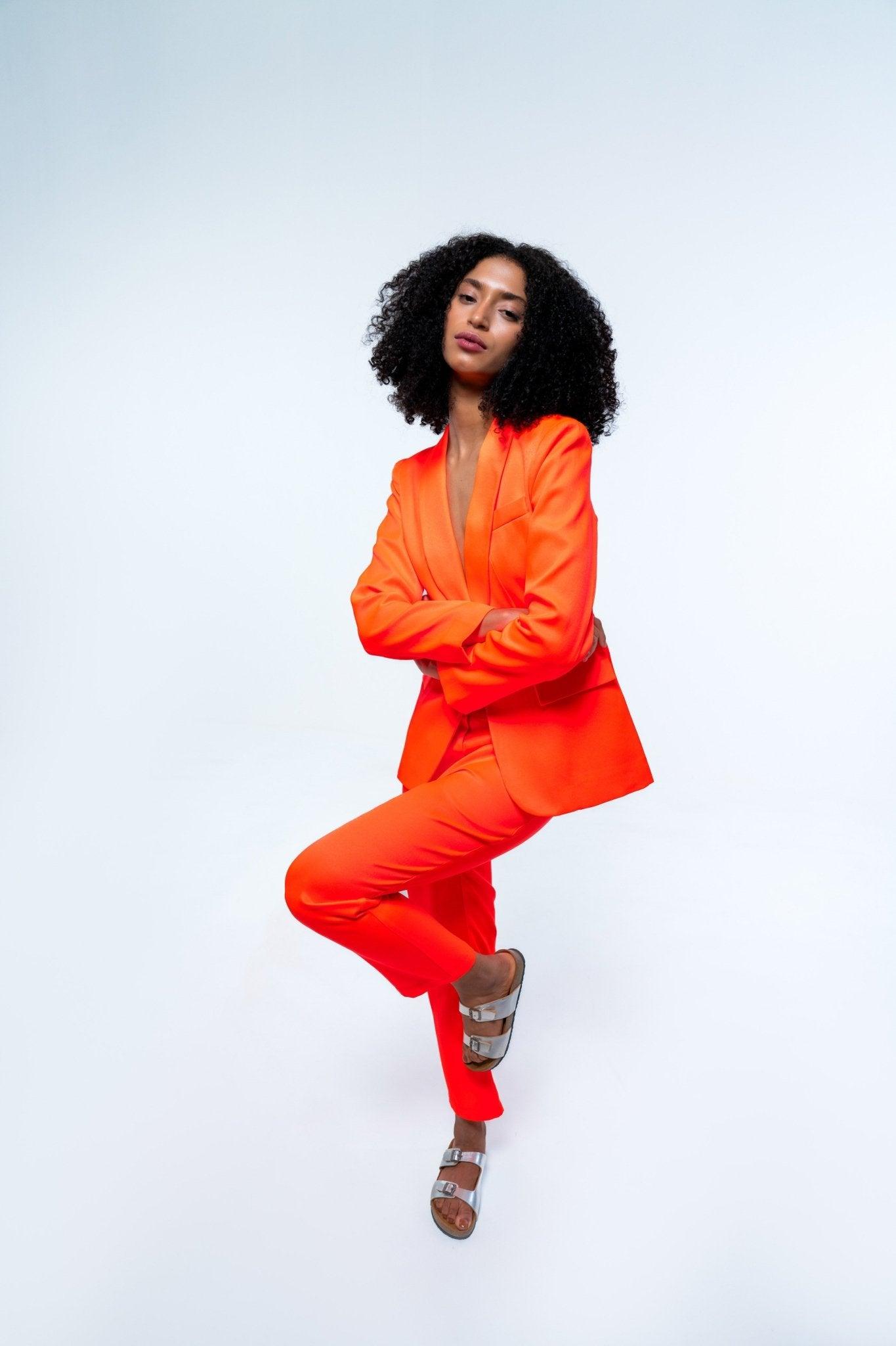ORANGE STRAIGHT FIT PANT - Sotbella