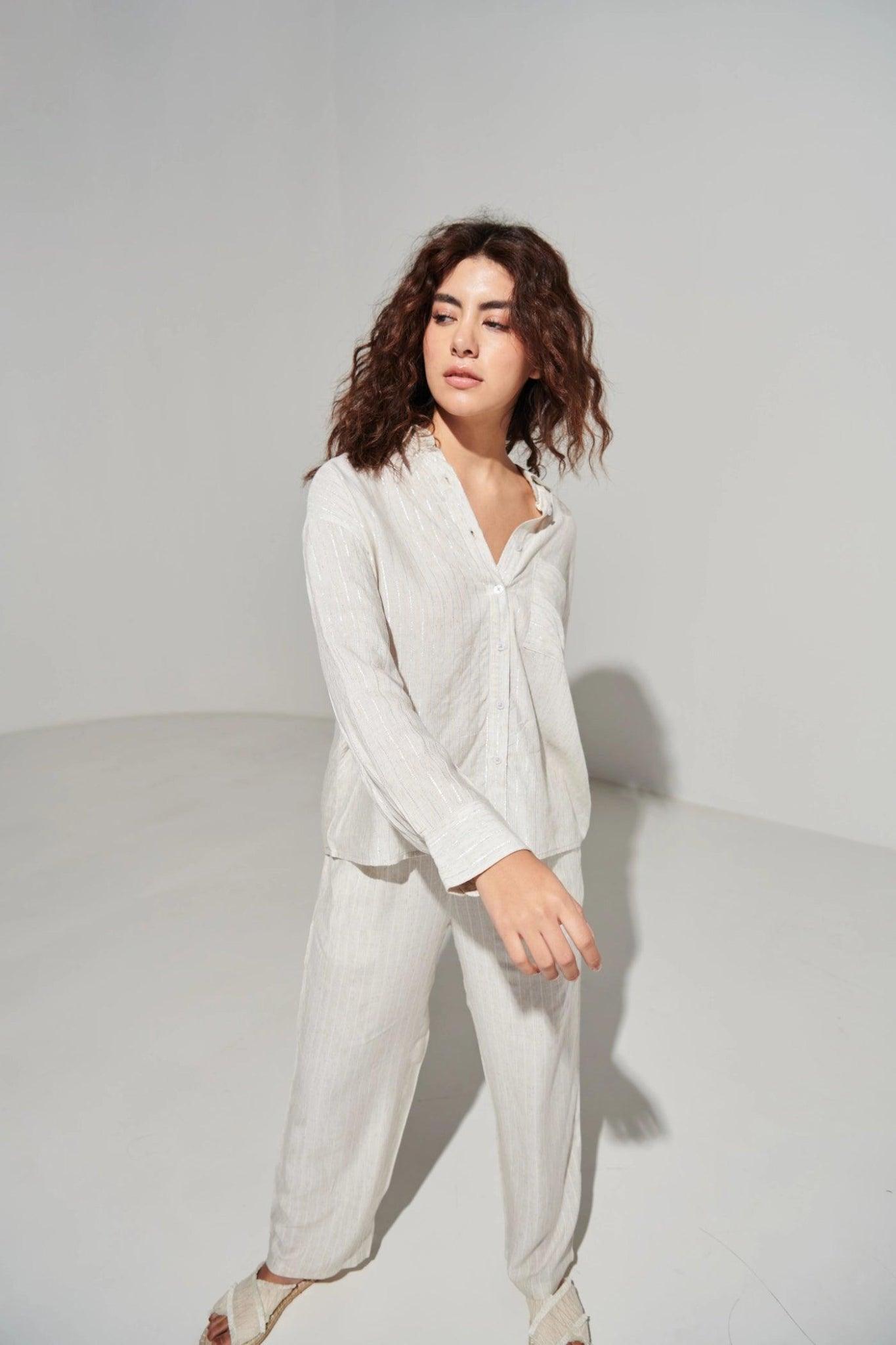 Pin Stripe Cotton Pant-Sotbella