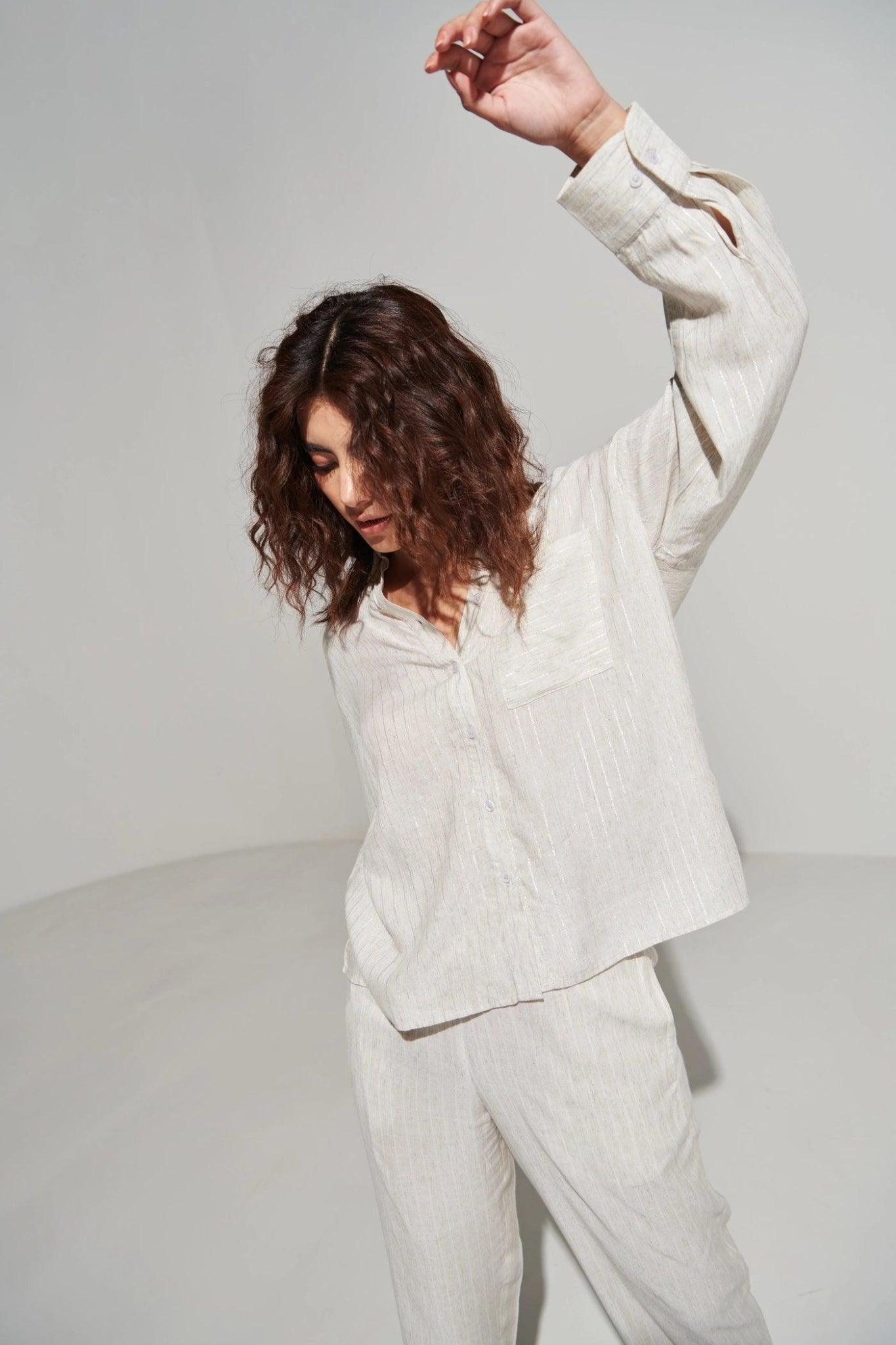 Pin Stripe Cotton Pant-Sotbella