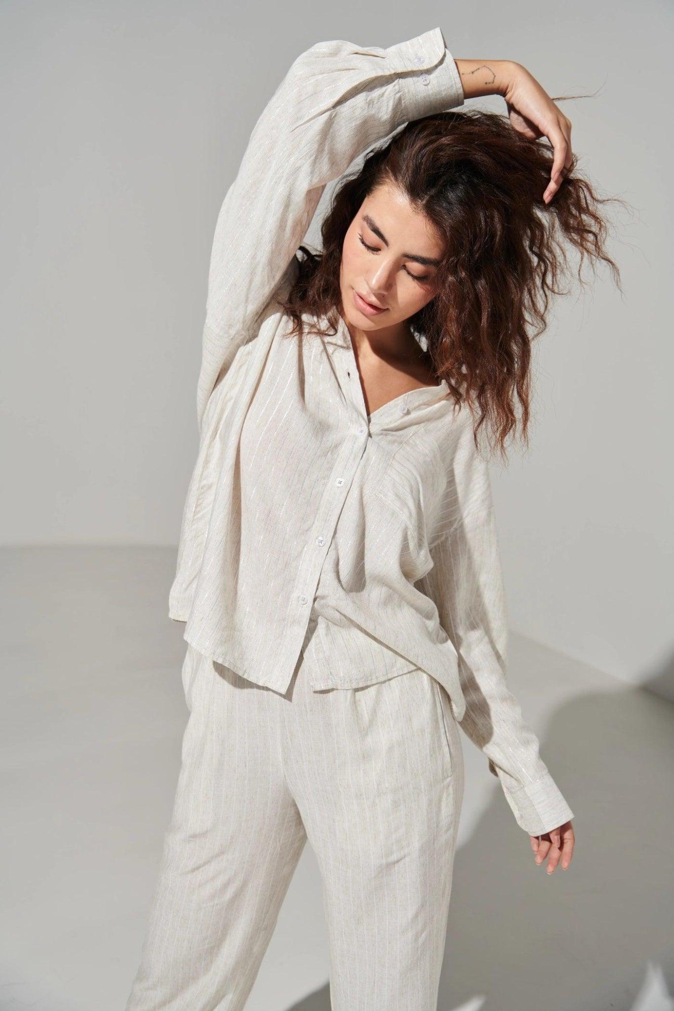 Pin Stripe Cotton Pant-Sotbella