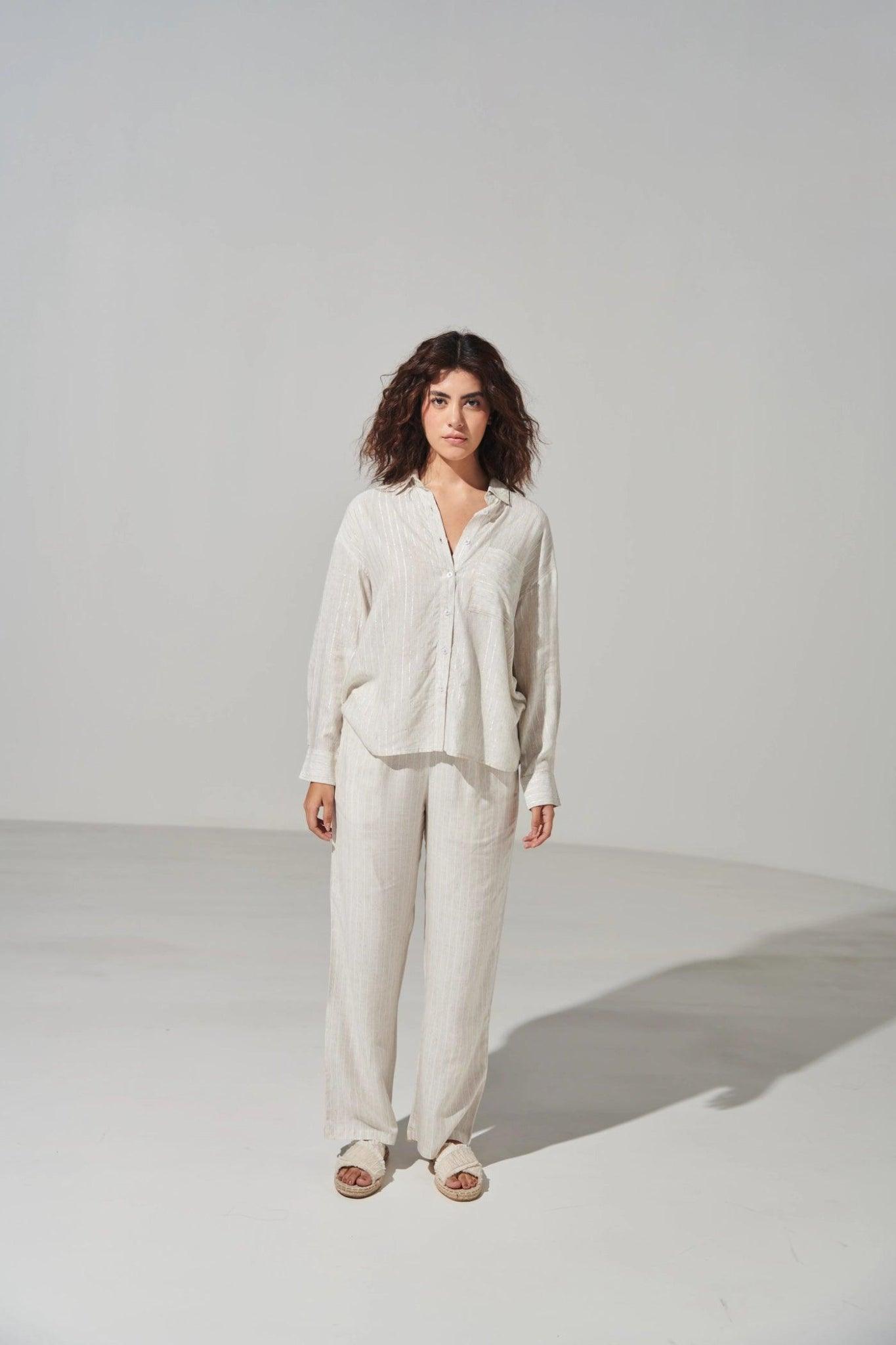 Pin Stripe Cotton Pant-Sotbella