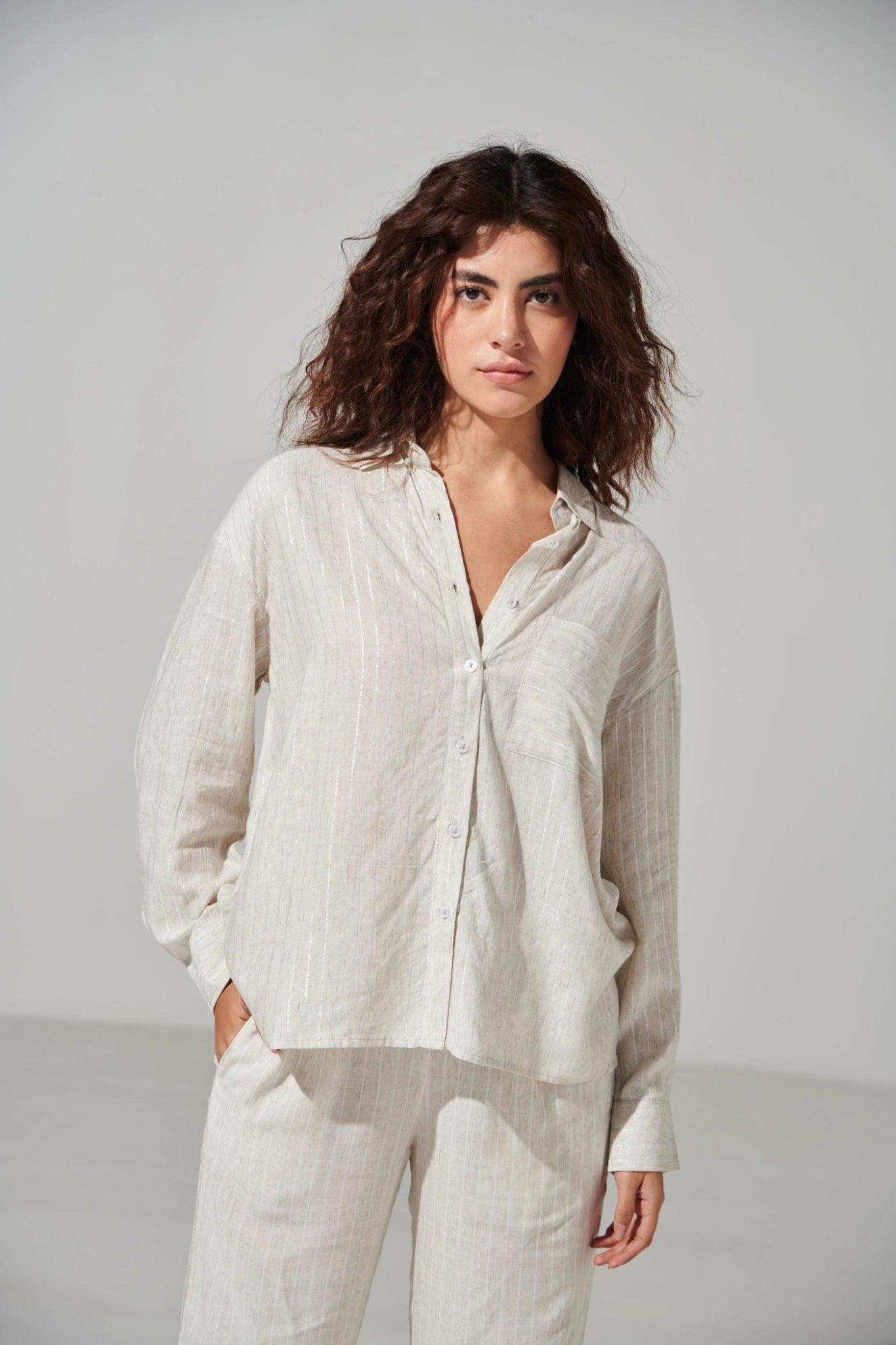 Pin Stripe Cotton Pant-Sotbella