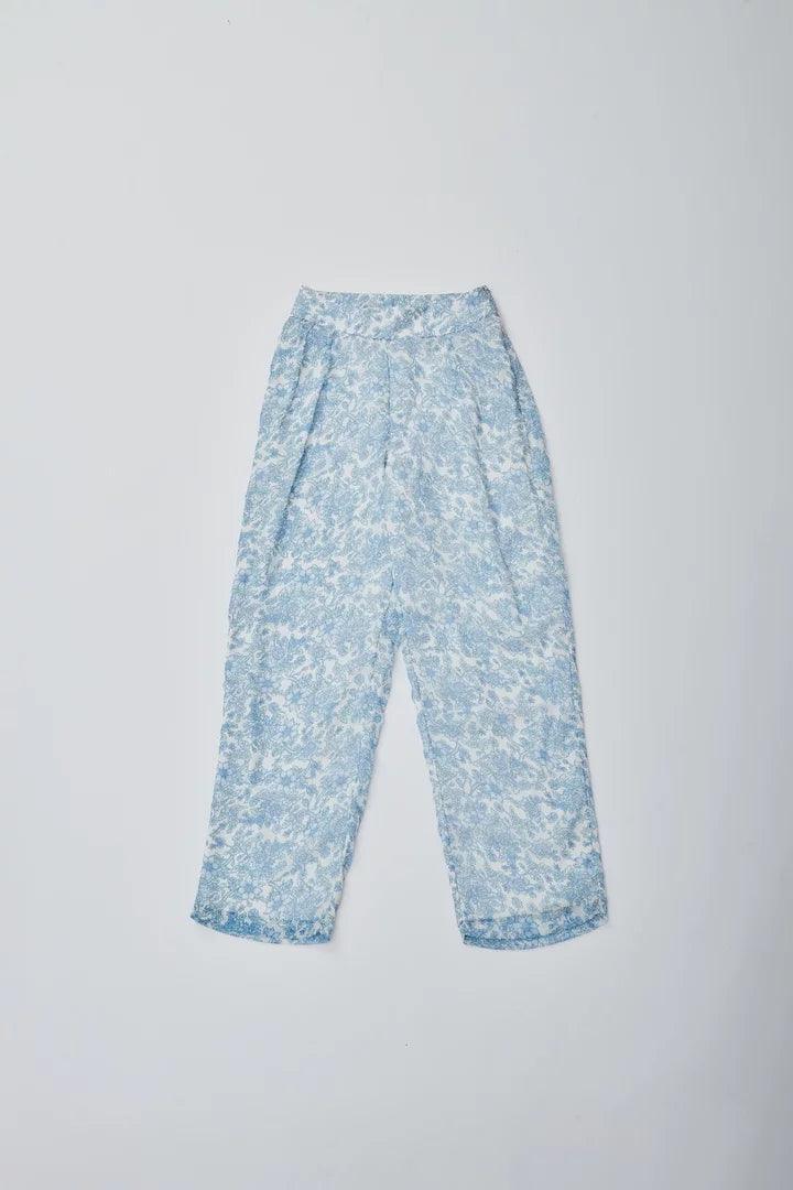 Printed Blue Trouser Pant - Sotbella