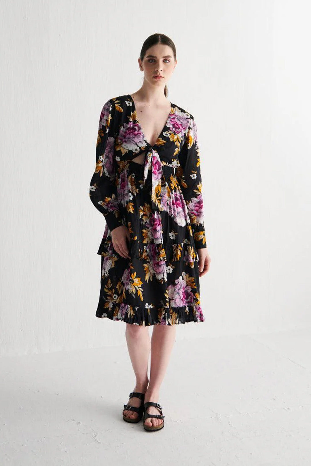 Printed Ruffle Dress