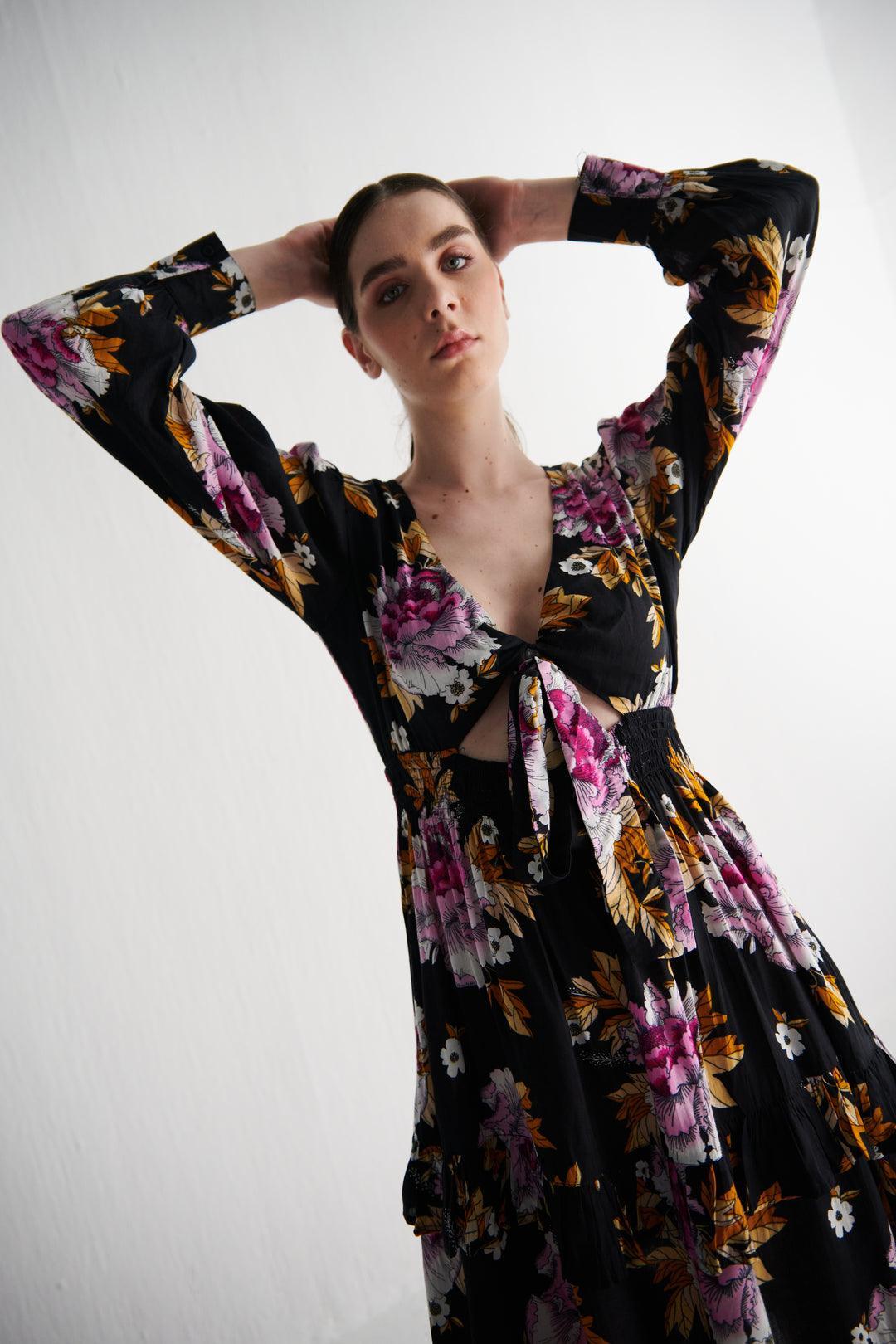 Printed Ruffle Dress - Sotbella