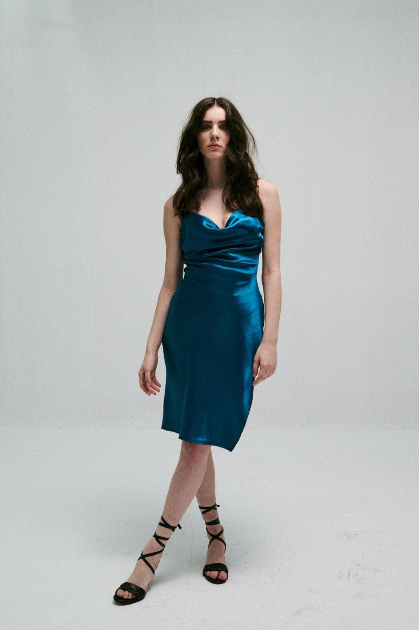 Satin Mini Dress-Sotbella