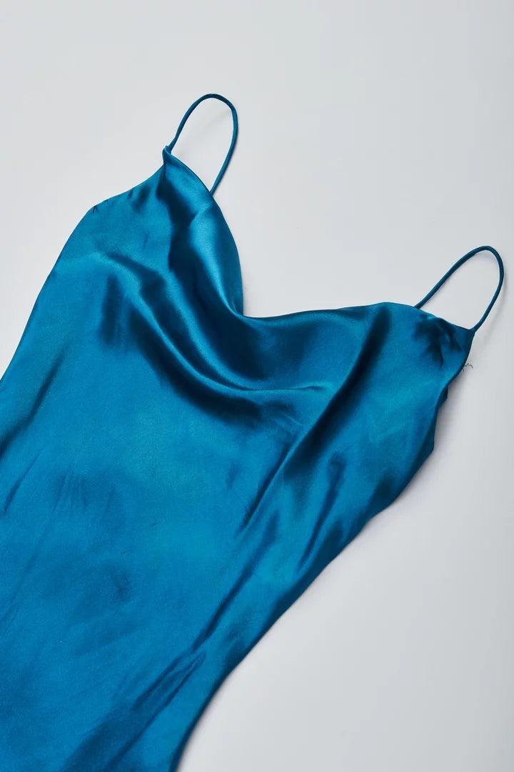 Satin Mini Dress-Sotbella