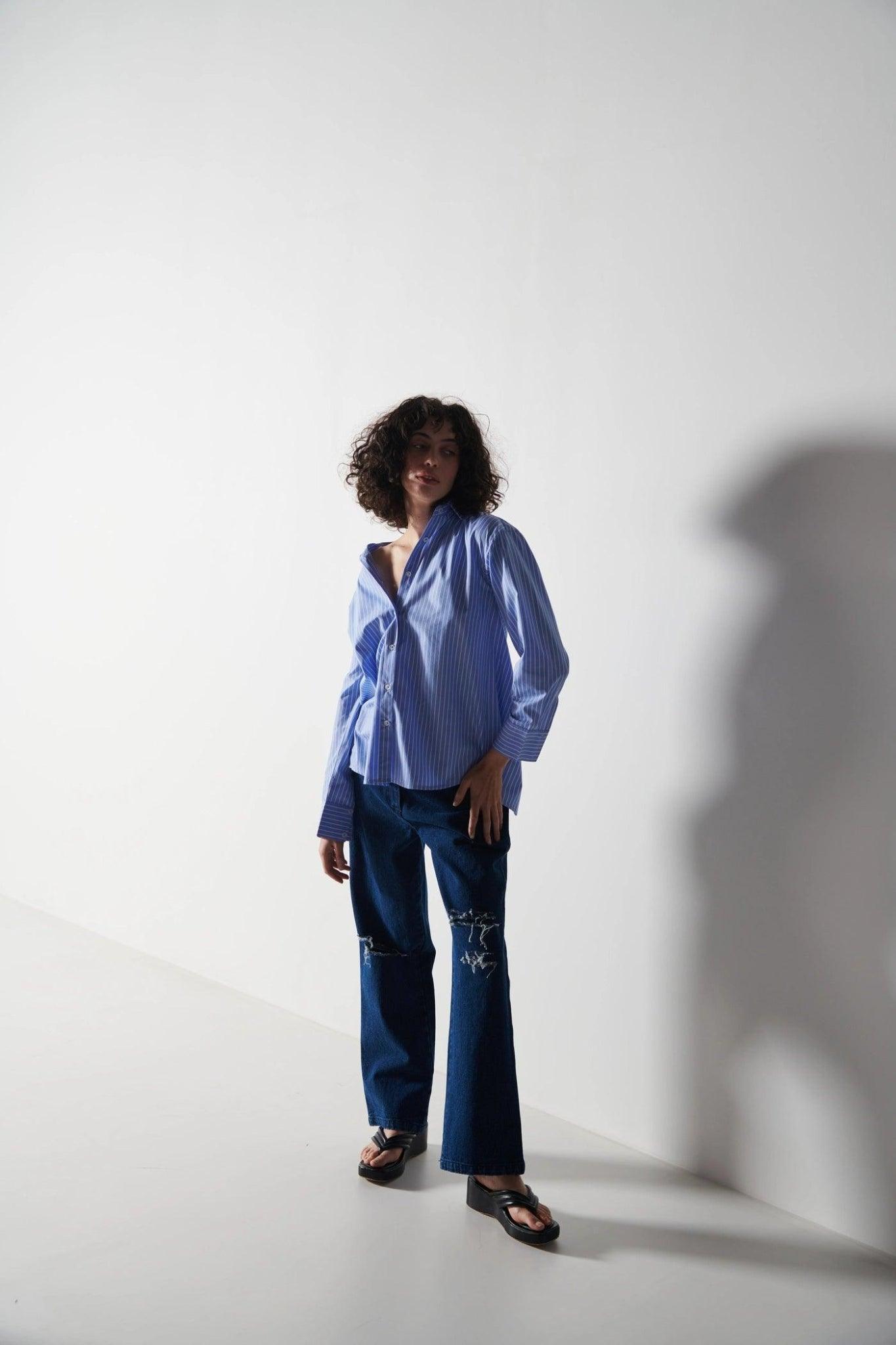 Slashed Pocket Ripped Denim-Sotbella