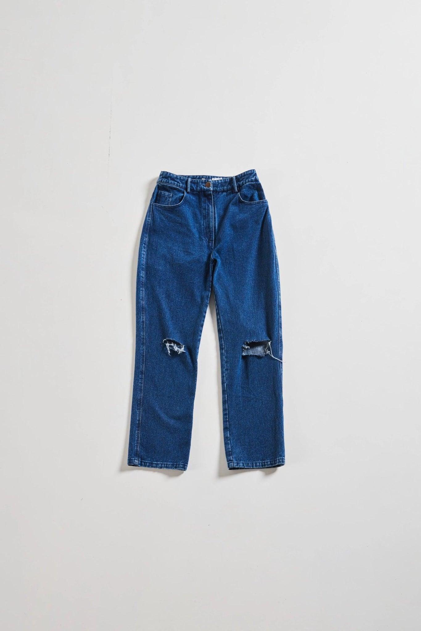 Straight Fit Ripped Denim-Sotbella