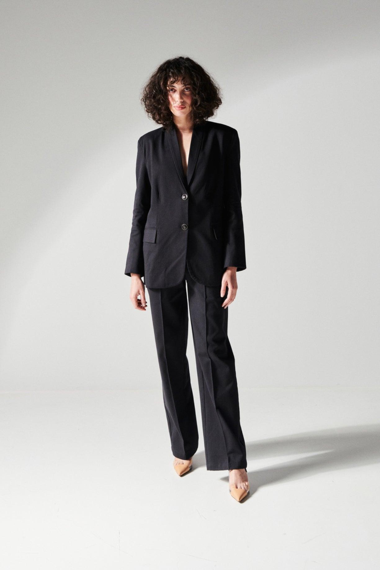 Tailored Black Coat-Sotbella