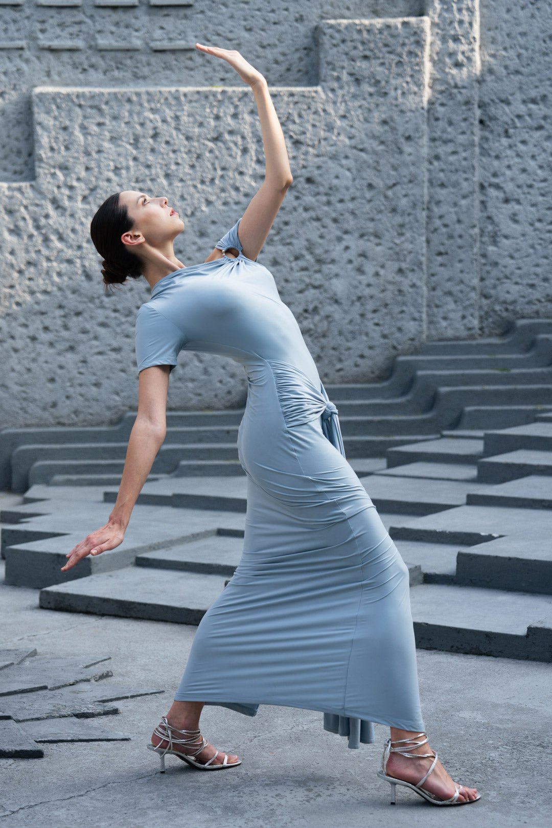 WAIST - KNOT DRAPED MAXI DRESS - Sotbella