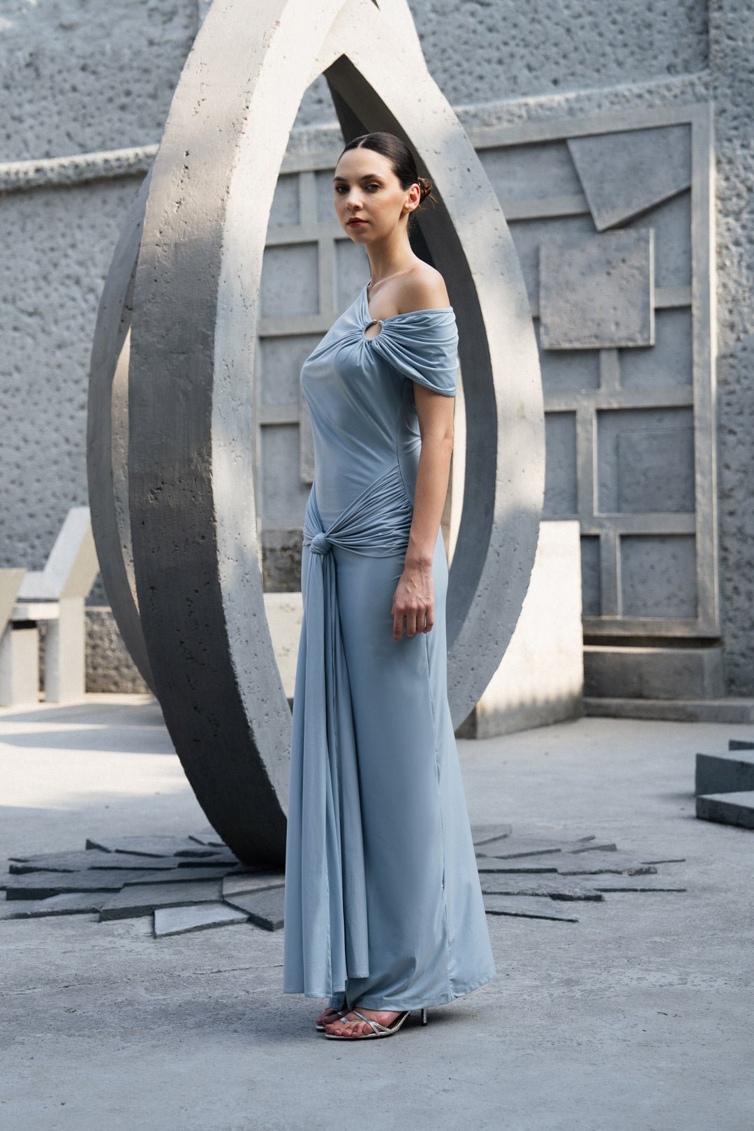 WAIST - KNOT DRAPED MAXI DRESS - Sotbella