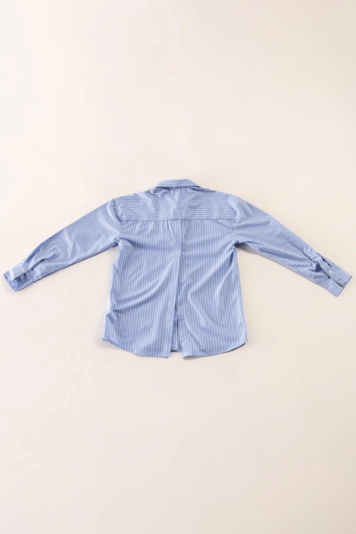 White Pin Stripped Shirt-Sotbella