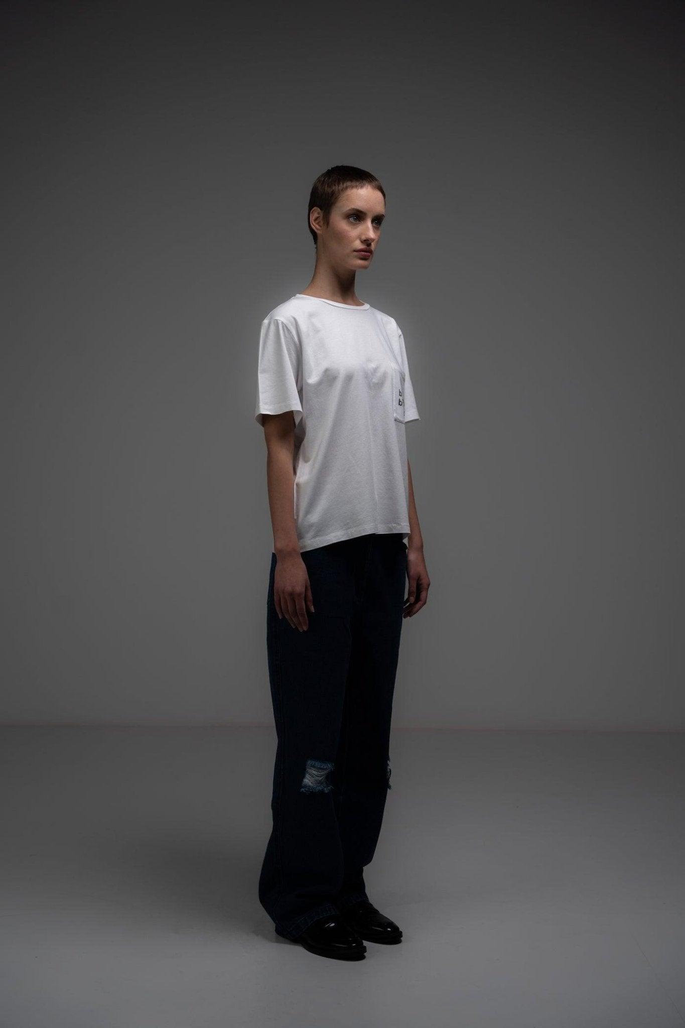 WHITE ROUND NECK T-SHIRT - Sotbella