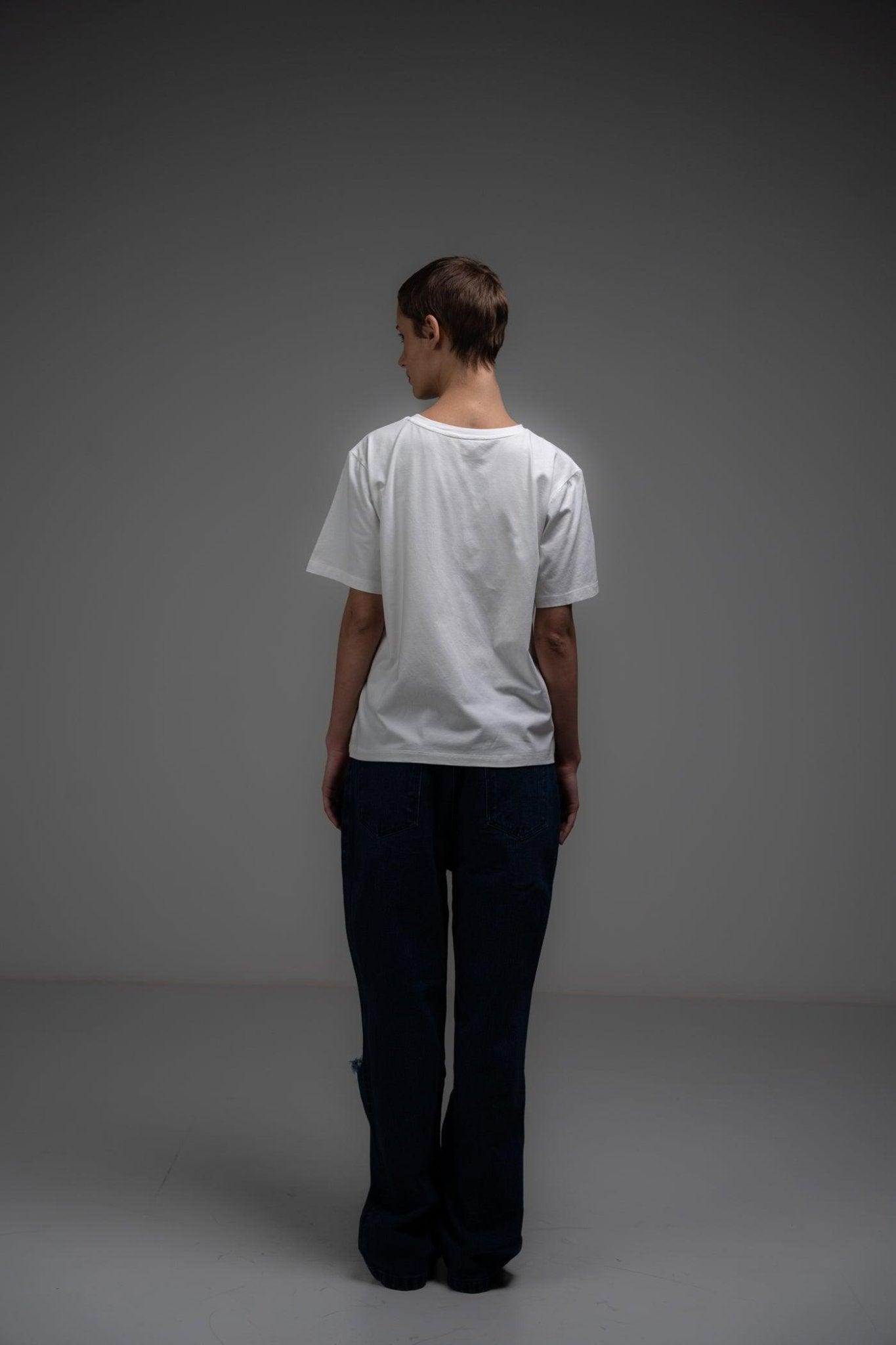 WHITE ROUND NECK T-SHIRT - Sotbella
