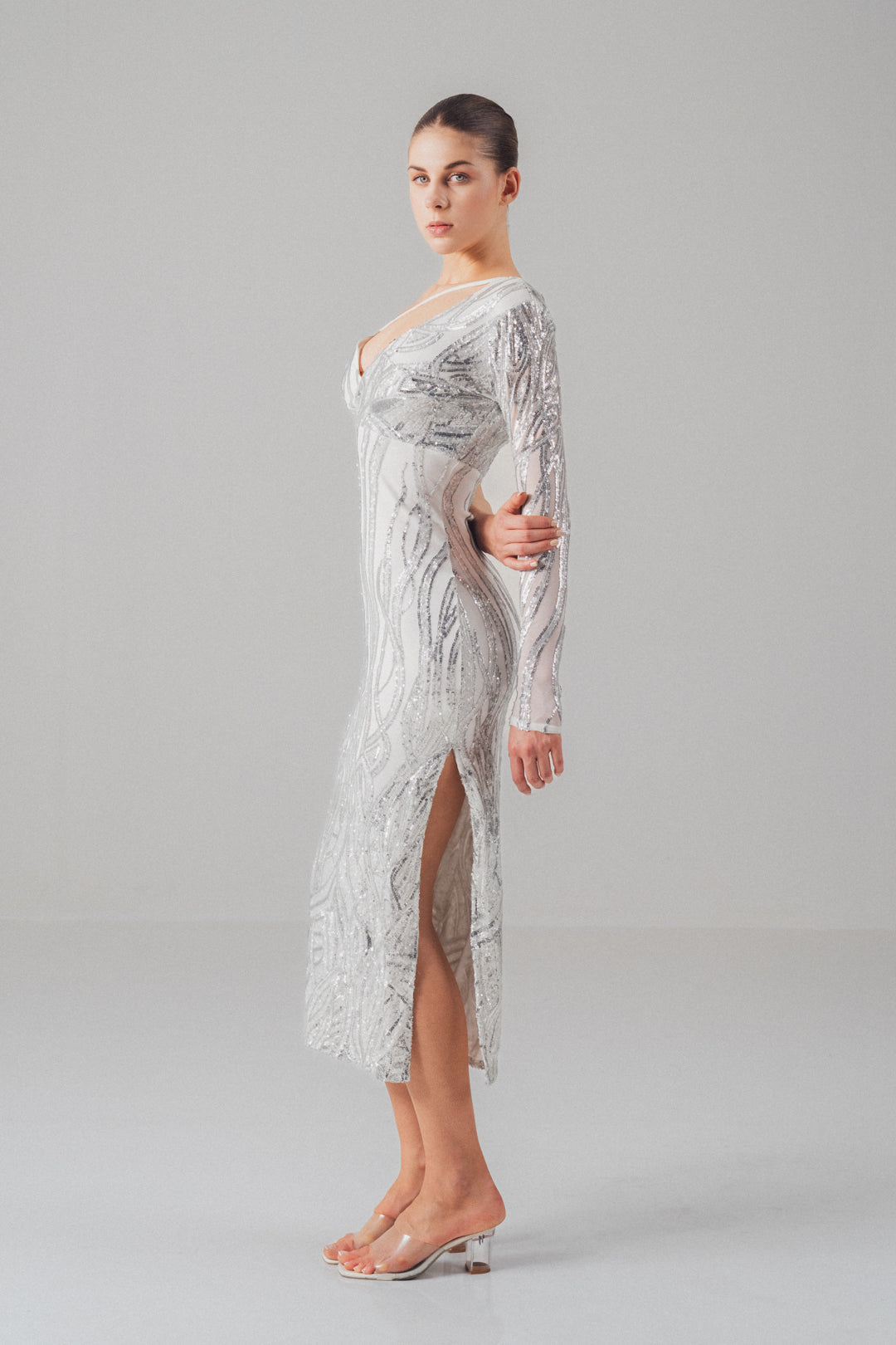 Silver Sequin Dress