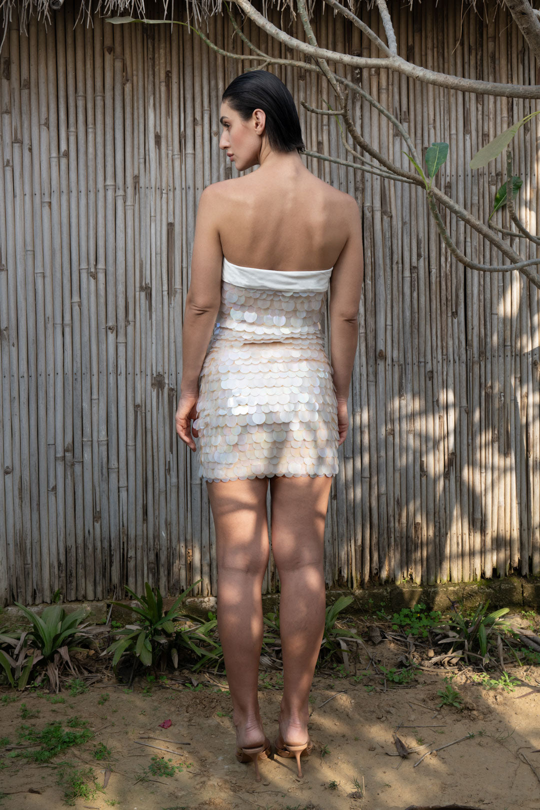 STRAPLESS SEQUIN MINI DRESS