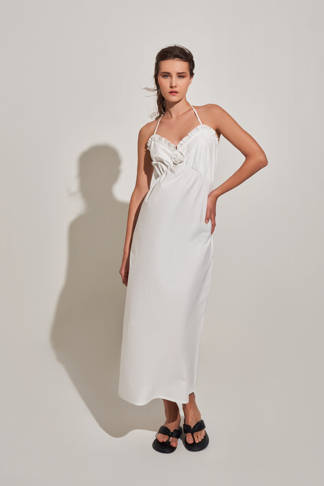 WHITE ROSE DELICATE MAXI DRESS