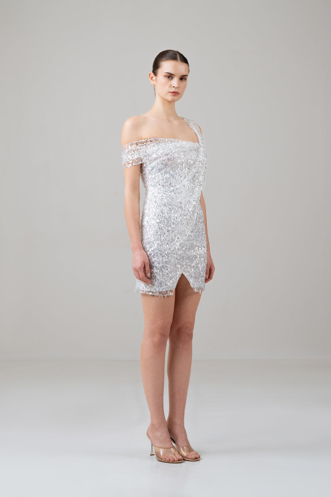 SILVER SEQUIN MINI DRESS